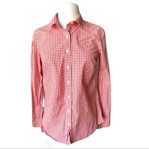J crew button down the perfect shirt gingham sz 0